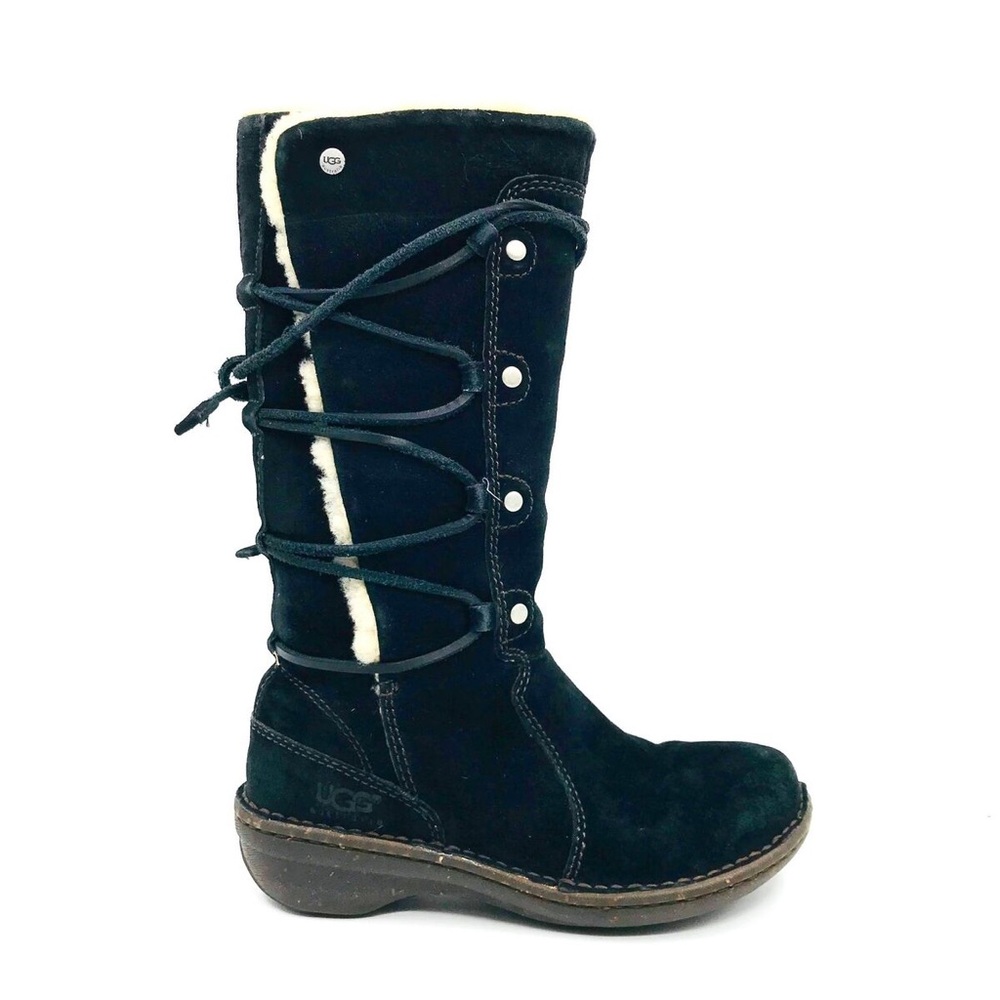 UGG Australia Surfcat Uptown Black Suede Winter Boots Size Women’s 8